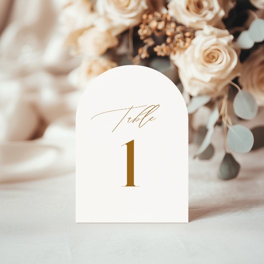Carte de numéro de table de mariage élégant en bro