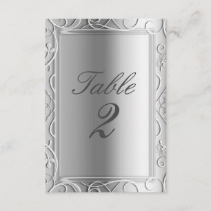 Carte de numéro de table de mariage élégante et gl