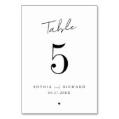 Carte de numéro de table de mariage élégante minim (Par défaut)
