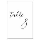 Carte de numéro de table de mariage élégante minim (Par défaut)