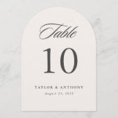 Carte de numéro de table de mariage élégante simpl (Devant)