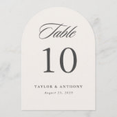 Carte de numéro de table de mariage élégante simpl (Dos)