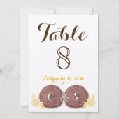Carte de numéro de table de mariage en bottes de f (Devant)