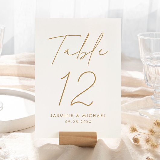 Carte de numéro de table de mariage en écriture do