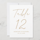Carte de numéro de table de mariage en écriture do (Devant)