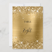 Carte de numéro de table de mariage en feuille d'o (Dos)