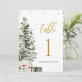 Carte de numéro de table de mariage en forme de sa (Debout devant)