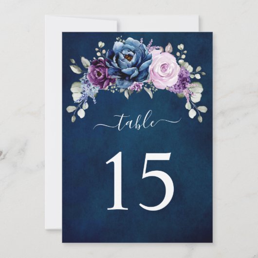 Carte de numéro de table de mariage en lilas viole (Devant)