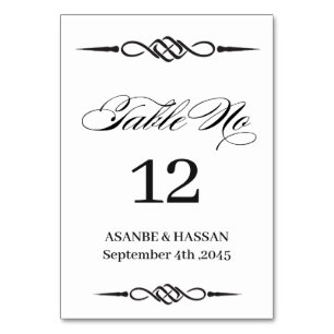 Carte de numéro de table de mariage en nœud celtiq