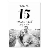 Carte de numéro de table de mariage en typographie (Dos)