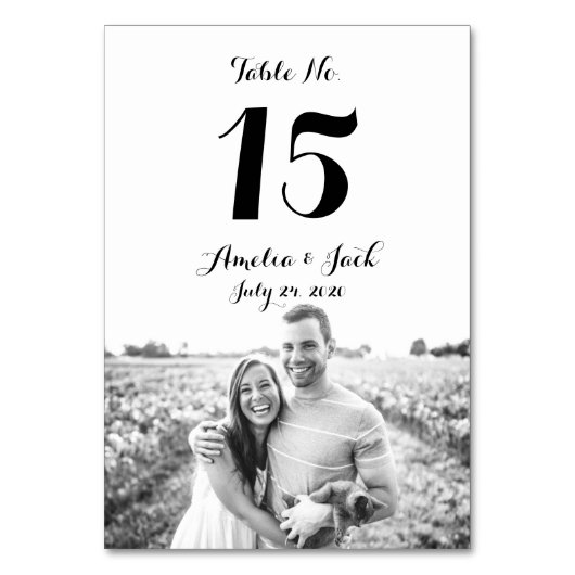 Carte de numéro de table de mariage en typographie (Par défaut)