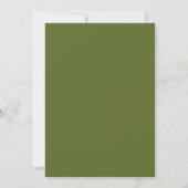Carte de numéro de table de mariage en vert olive  (Dos)