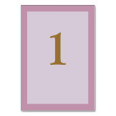 Carte de numéro de table de mariage encadrée viole (Dos)