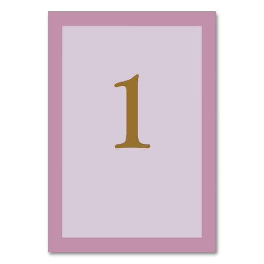 Carte de numéro de table de mariage encadrée viole (Par défaut)