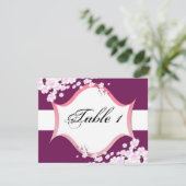 Carte de numéro de table de mariage - Fleurs blanc (Debout devant)