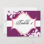 Carte de numéro de table de mariage - Fleurs blanc (Dos)