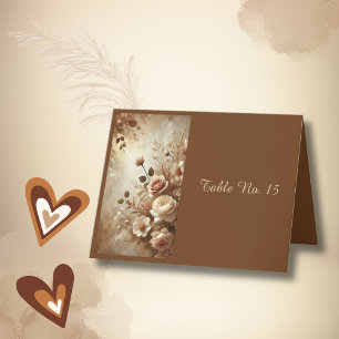 Carte de numéro de table de mariage floral de rêve