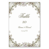 Carte de numéro de table de mariage floral marron (Par défaut)