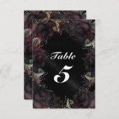 Carte de numéro de table de Mariage Floral Rose NO (Devant / Derrière)