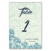 Carte de numéro de table de mariage florale bleue (Par défaut)