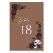 Carte de Numéro de Table de Mariage Gothique Brun (Dos)