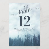 Carte de numéro de table de mariage Grand Pin sylv (Dos)
