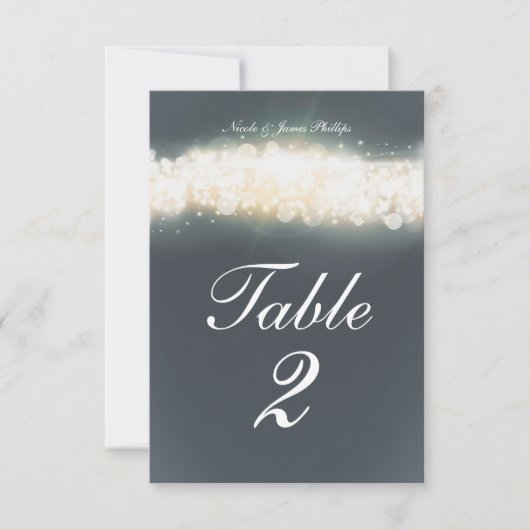 Carte de numéro de table de mariage Grey Sparkle L (Devant)