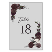 Carte de numéro de table de mariage gris clair flo (Dos)
