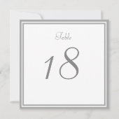 Carte de numéro de table de mariage gris pâle (Dos)