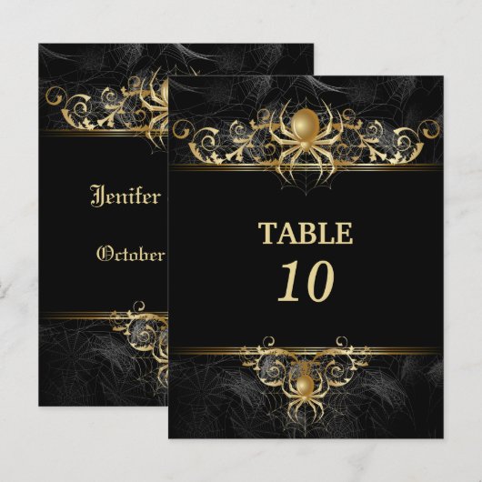 Carte de numéro de table de mariage Halloween (Devant / Derrière)