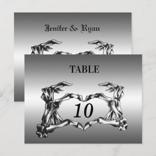 Carte de numéro de table de mariage Halloween (Devant / Derrière)