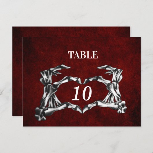 Carte de numéro de table de mariage Halloween (Devant / Derrière)