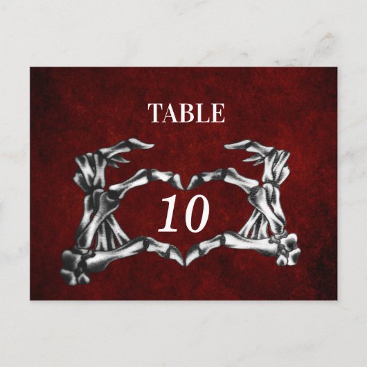 Carte de numéro de table de mariage Halloween (Devant)