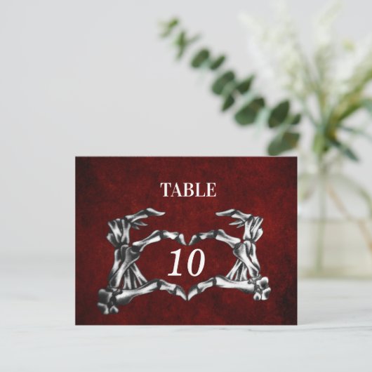 Carte de numéro de table de mariage Halloween (Debout devant)