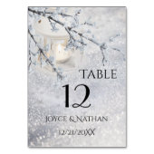 Carte de numéro de table de mariage hivernal à nei (Dos)