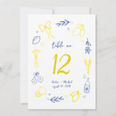 Carte de numéro de table de mariage italien That's (Dos)