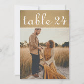 Carte de numéro de table de mariage Kraft rustique (Dos)