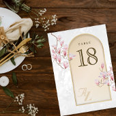 Carte de numéro de table de mariage Magnolia Or Él