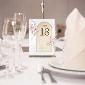 Carte de numéro de table de mariage Magnolia Or Él