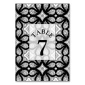 Carte de numéro de table de Mariage Mandala noir e (Dos)