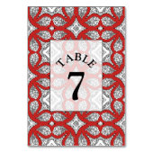Carte de numéro de table de Mariage Mandala noir e (Dos)