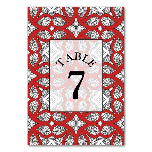 Carte de numéro de table de Mariage Mandala noir e (Par défaut)