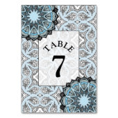Carte de numéro de table de mariage Mandala noir e (Dos)