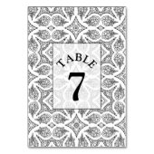 Carte de numéro de table de Mariage Mandala noir e (Dos)