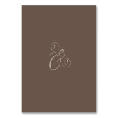 Carte de numéro de table de mariage marron Cocoa m (Dos)