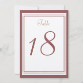 Carte de numéro de table de mariage Marsala (Dos)