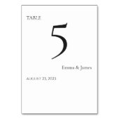 Carte de numéro de table de Mariage minimal (Dos)