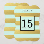 CARTE DE NUMÉRO DE TABLE DE MARIAGE MINT | OR CHIC (Devant / Derrière)