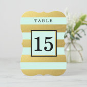 CARTE DE NUMÉRO DE TABLE DE MARIAGE MINT | OR CHIC (Debout devant)