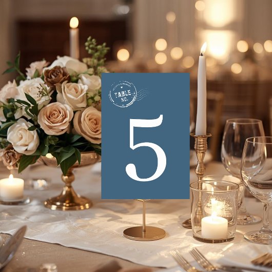 Carte de numéro de table de mariage moderne avec t